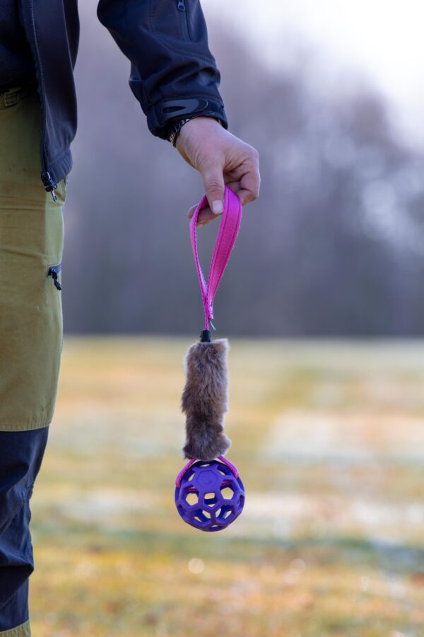 Cage Ball Tug with Faux Fur