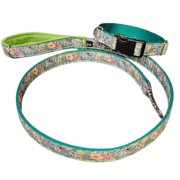 Green Floral Dog Collar