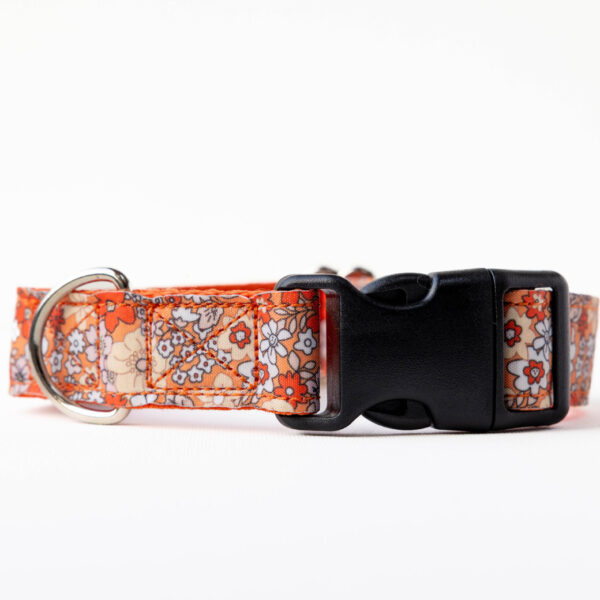 Orange Floral Clip Collar