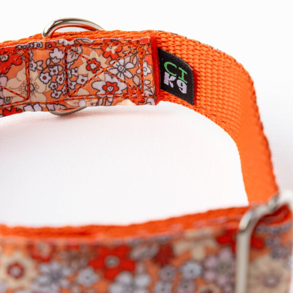 Orange Floral Puppy Collar